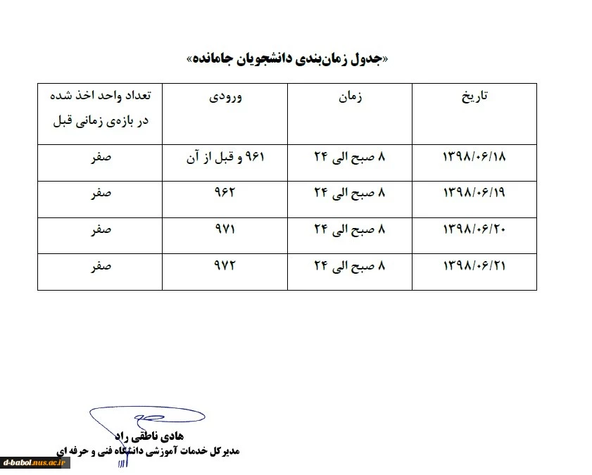 دانشجویان جا مانده از انتخاب واحد 981 3