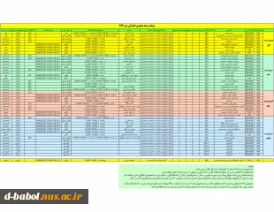 برنامه دروس رشته ها نیمسال 992 16