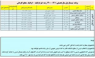 برنامه دروس نیمسال اول سال تحصیلی 1401-1400 10