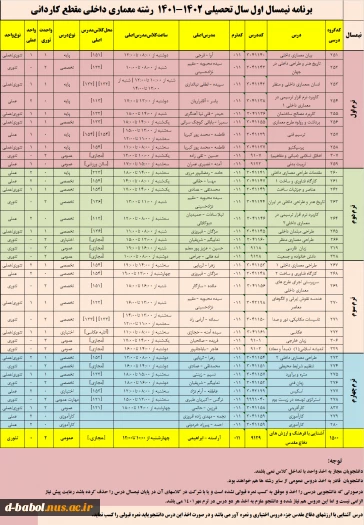 قابل توجه کلیه  دانشجویان محترم 

برنامه دروس نیمسال اول 1402-1401
 13