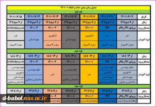 قابل توجه کلیه  دانشجویان محترم 

زمانبندی حذف و اضافه ترم 011
 2