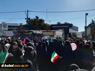 حضور سرپرست، کارکنان، اساتید و دانشجویان بسیجی آموزشکده فنی وحرفه ای دختران بابل در راهپیمایی با شکوه ۲۲ بهمن شهرستان بابل به همراه برپایی ایستگاه نقاشی با محوریت "به رنگ انقلاب"  2