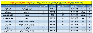 برنامه امتحانات عملی 12