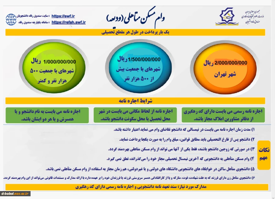 قابل توجه کلیه دانشجویان محترم

آیین نامه و شرایط وام های دانشجویی 8